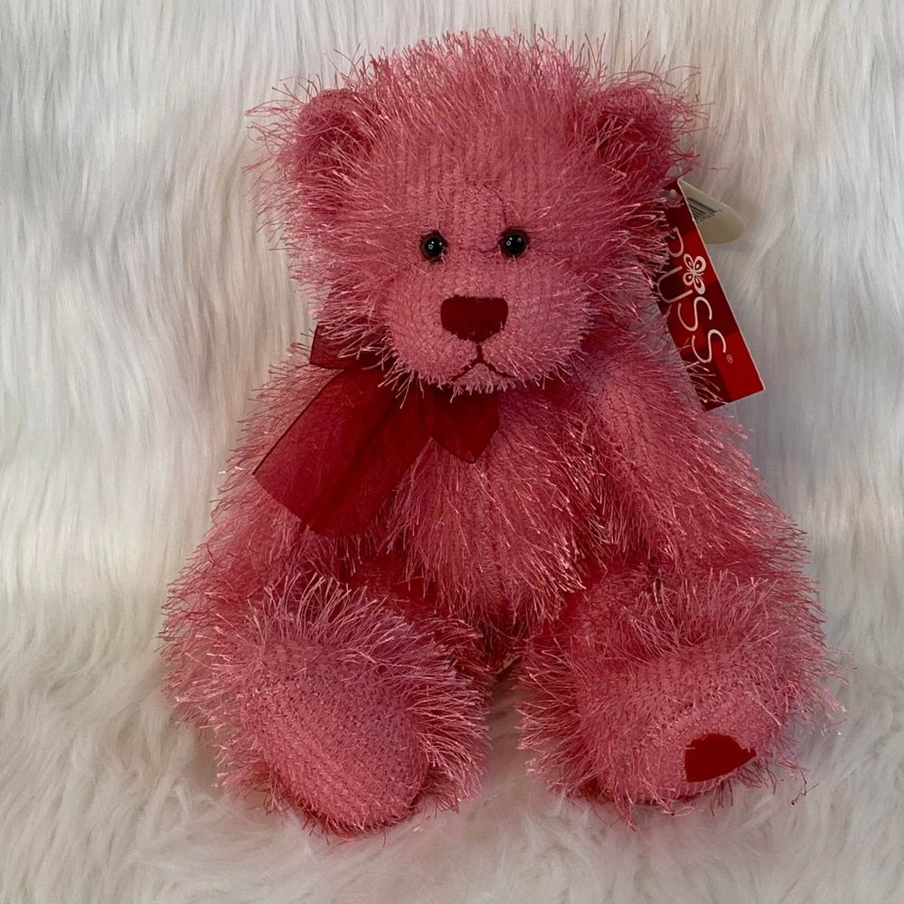 Russ Berrie Barret Pink/Red Valentine's Teddy Bear Plush Stuffed Animal